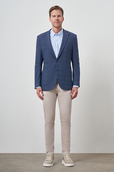 Morven Men's Marine Woven Dynamic Fit Mono Collar Jacket