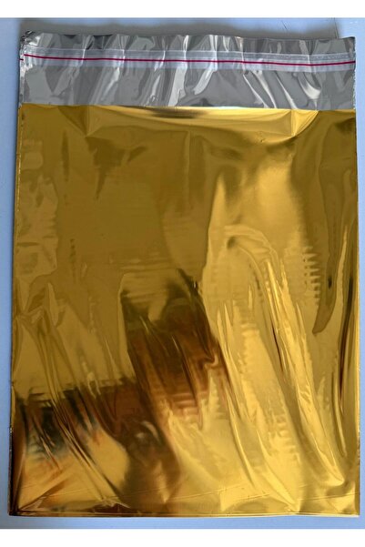 Görkem Hediye Poşeti Bantlı Gold Metalize 35x50 Cm 100 Adet