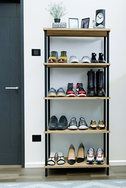 BARIN DESIGN 5 Raflı Çevir-Kur Ayakkabılık Metal Gövde Çok Amaçlı Raf Ünitesi...
