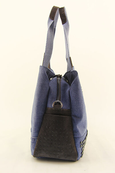 HNB Women's Brown Casual Retro Denim Multi-Eye Shoulder Bag