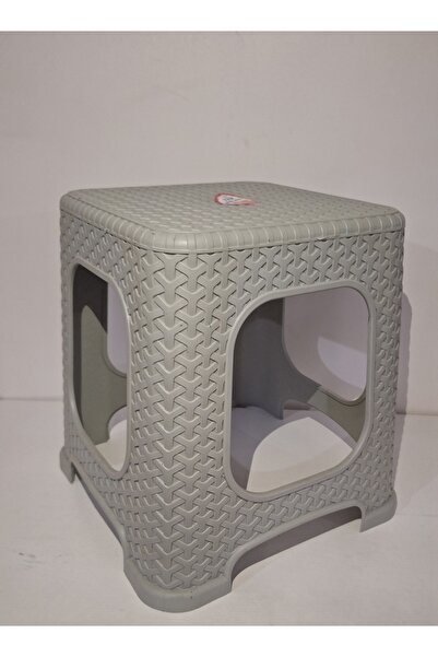 hürpa tedarik plastik tabure küçük boy gri hasir desenli 6 adet