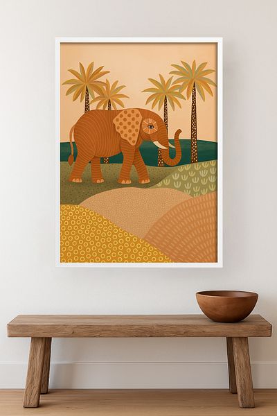 HOMEPACK Single Wooden Framed Painting Single Piece Poster Painting Tkkarina-26