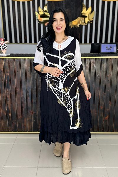 GÖKSEL Vivid Printed Design Dress Plus Size