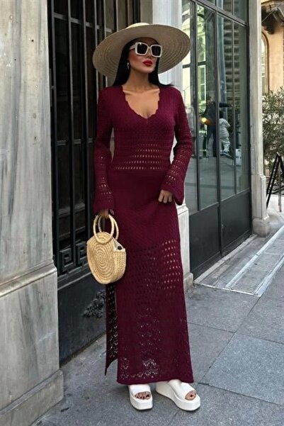 Lijuri فستان كم اسباني بتفاصيل مخرمة 2840