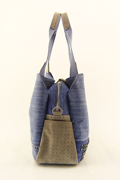 HNB Women's Mink Casual Retro Denim Multi-Eye Shoulder Bag