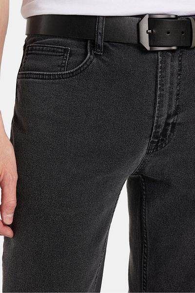 Tudors Men's Slim Fit Washed Grinding Stretch Jeans Straight Leg Tapered Gray Pants