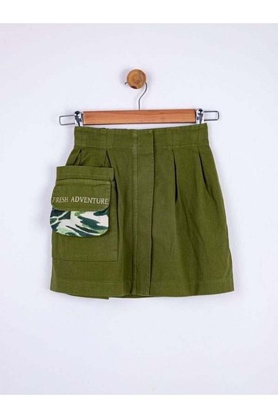 Zekids Girl's Pocketed Design Camping Skirt with Pocket Detail