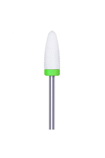 zenifique Electric Burr End, Ceramic Bit, For Gel Removal, Cylindrical Shape, Hard, White
