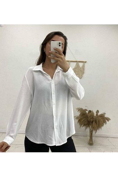 Maison La Femme White Shile Long Sleeve Shirt