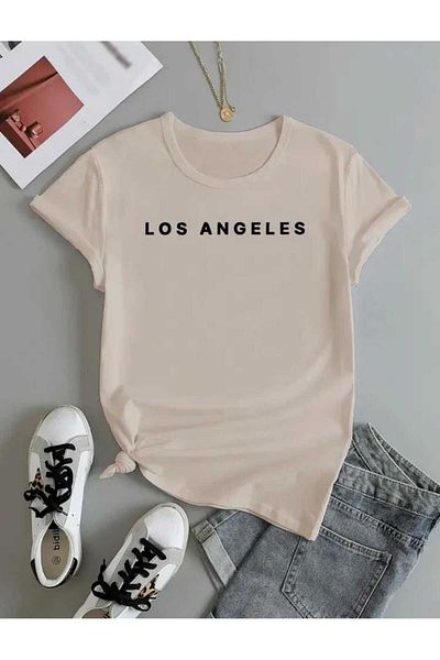 TekTarzz Unisex Λος Άντζελες εμπριμέ βαμβακερό μπλουζάκι