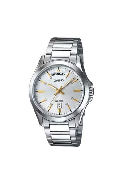Casio ساعة كاسيو للرجال بمينا أبيض تناظرية - MTP-1370D-7A2