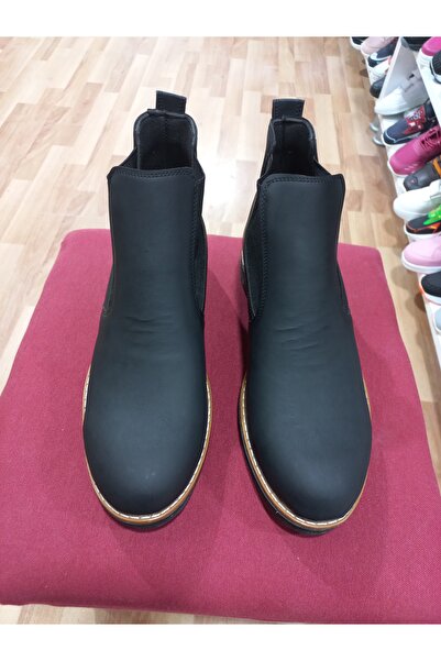 emin kundura Μαύρες άνετες ελαστικές ανδρικές μπότες Nubuck