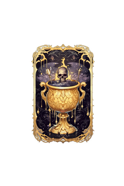 INOVATIX Set de 8 autocolante Tarot Halloween Pocalul de Foc, INOVATIX®. 6 cm