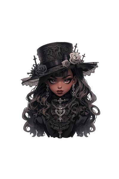 INOVATIX Set de 8 autocolante Halloween, fată cu pălărie, INOVATIX®. 6 cm