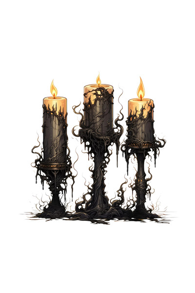 INOVATIX Σετ 8 τεμαχίων, αυτοκόλλητο Halloween με τρία κεριά, INOVATIX®. 6 εκ.