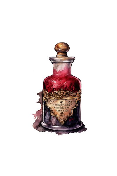 INOVATIX Set of 8 pieces, Halloween Sticker Bottle with magic potion red and blue, INOVATIX®. 6 cm