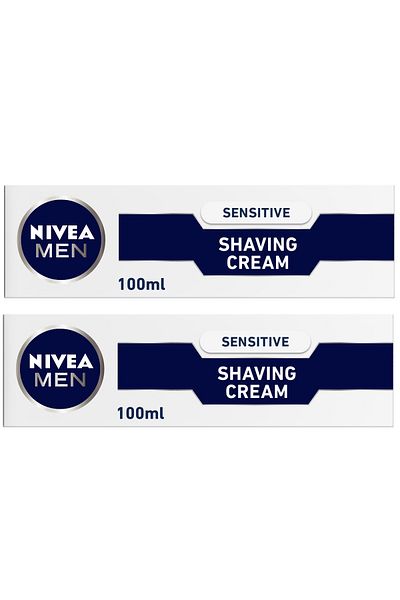 NIVEA MEN Sensitive Shaving Cream, Alcohol-Free for Sensitive Skin, 100ml, Pack of 2