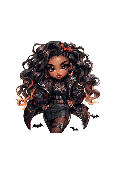 INOVATIX Σετ 8 τεμαχίων, Αυτοκόλλητο Halloween Κορίτσι με Δερμάτινο φόρεμα, I...