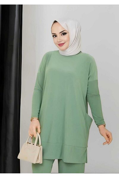 CNG MODA Sandy Pocketed Hijab Double Set