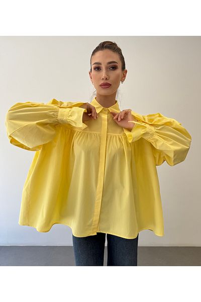 ossons Cămașă cu mânecă largă cu șnur cu design supradimensionat