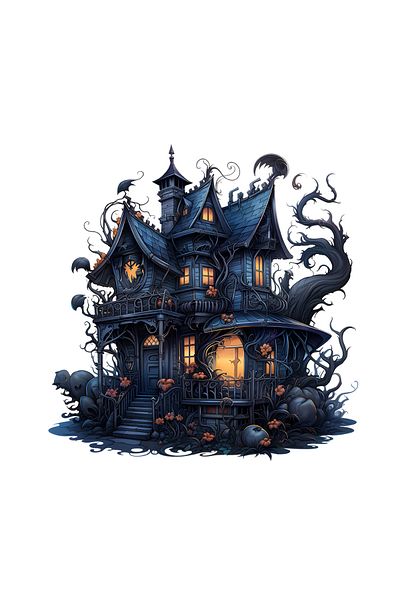 INOVATIX Set de 8 autocolante Halloween Castelul Fantomelor, INOVATIX®. 6 cm