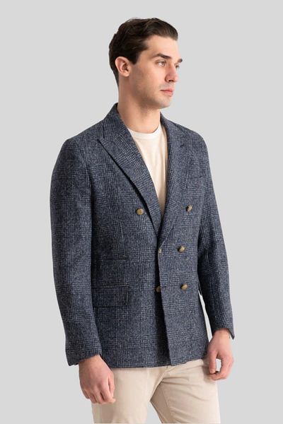 Eleventy Men's Double Breasted Classic Jacket Blue