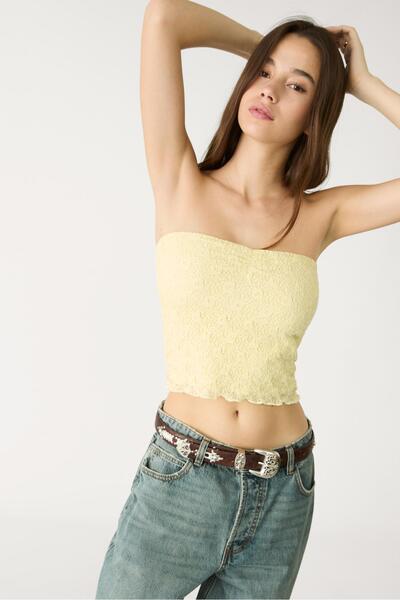 Stradivarius Dantel Straplez Top