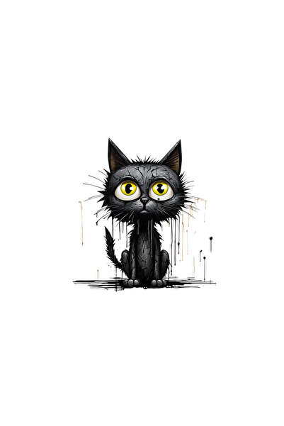 INOVATIX Σετ 8 τεμαχίων, Αυτοκόλλητο Halloween Μαύρη Γάτα, INOVATIX®. 6 εκ.