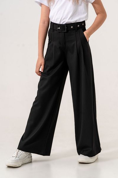 GİYİCEM TEKSTİL Girl's Belted Pleated Trousers 6000