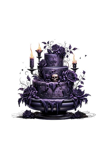 INOVATIX Set de 8 piese, autocolant tort mov de Halloween, INOVATIX®. 6 cm
