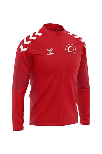 hummel National Team Line Camping Tracksuit Top Red