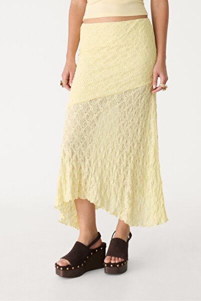 Stradivarius Lace midi skirt