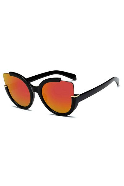 THEICONIC Cat Eye Sunglasses Cat eye Red Mirror with reflections, Black