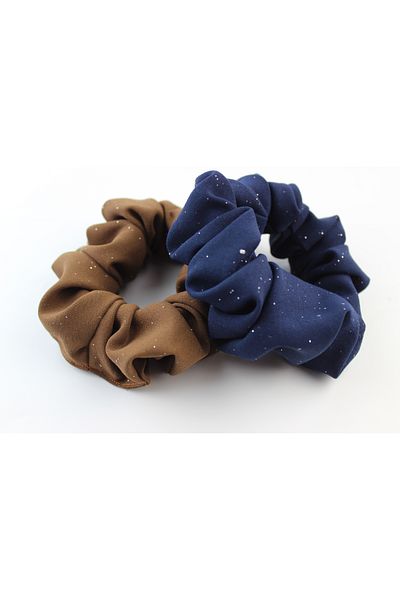 İLKYAZ Double Glitter Soft Fabric Rubber Buckle Set Bagel Buckle - Cinnamon, Navy Blue