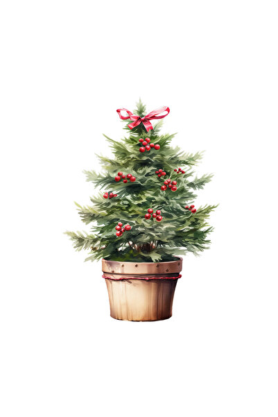 INOVATIX Set de 8 autocolante cu ghiveci de Crăciun, INOVATIX®. 6 cm