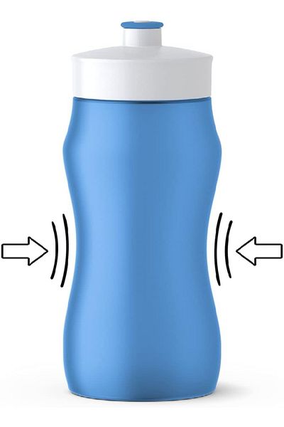 emsa Squeeze Bottle 0.6L, Blue – Lightweight PE Plastic, Leakproof & Easy to Use
