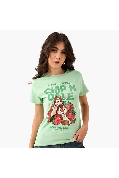 SP Characters Chip N Dale Print Crew Neck T-shirt