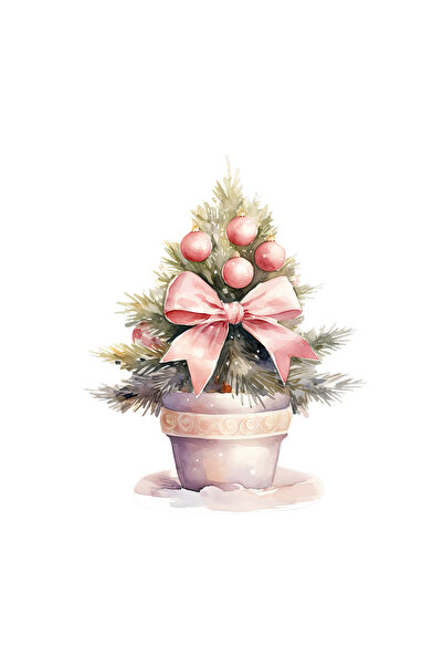 INOVATIX Set de 8 autocolante cu ghiveci de Crăciun, INOVATIX®. 6 cm