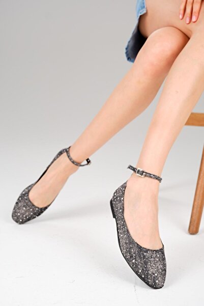 Mio Gusto Mio Gustowilma Black Color Stone Denim Ballerinas