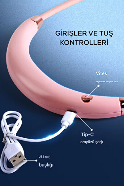 Maybax Masaüstü ve Boyun Askılı Giyilebilir Taşınabilir Boyunluk Fan Boyunluk Vantilatör Boyunluk Soğutucu