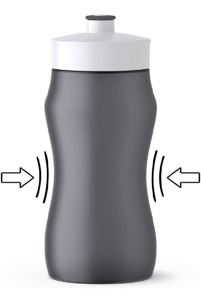 emsa Squeeze Bottle, 0.6L, Anthracite – PE Plastic, Leakproof, Lightweight & Reusable