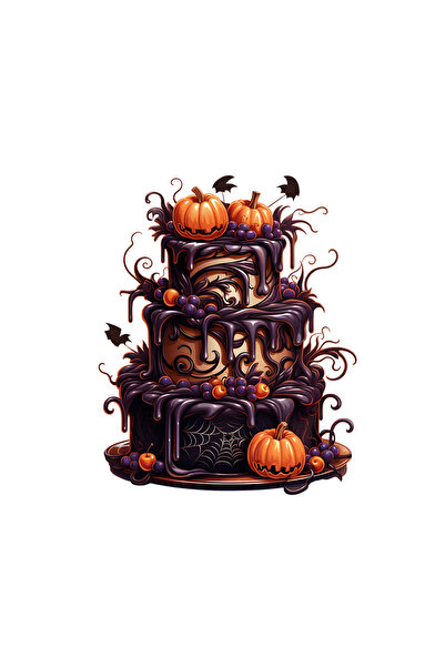 INOVATIX Set de 8 autocolante Halloween cu tort de ciocolată și dovleac, INOV...