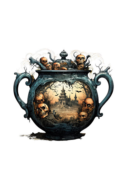 INOVATIX Σετ 8 τεμαχίων, αυτοκόλλητο γλάστρας για το Halloween με νεκροκεφαλέ...