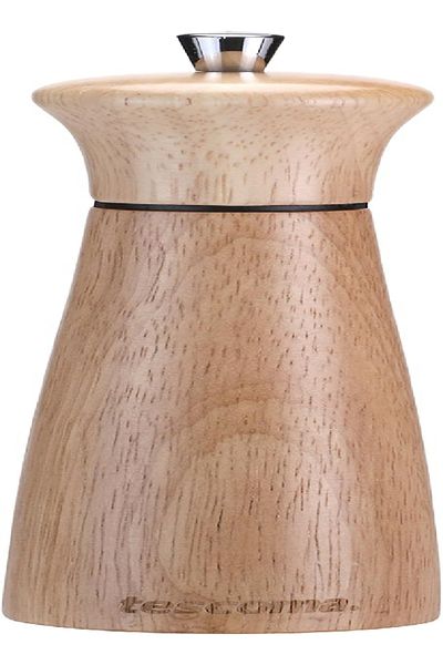 TESCOMA Virgo Pepper/Salt Mill, 14 cm – Assorted Wooden Grinder, Elegant & Durable