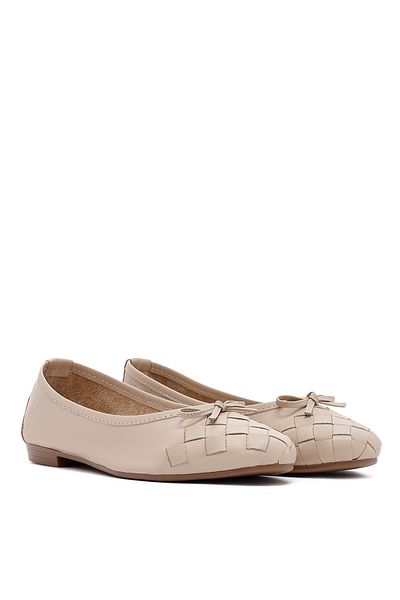 Sole Sisters Genuine Leather Nude Women's Ballerinas - Karon