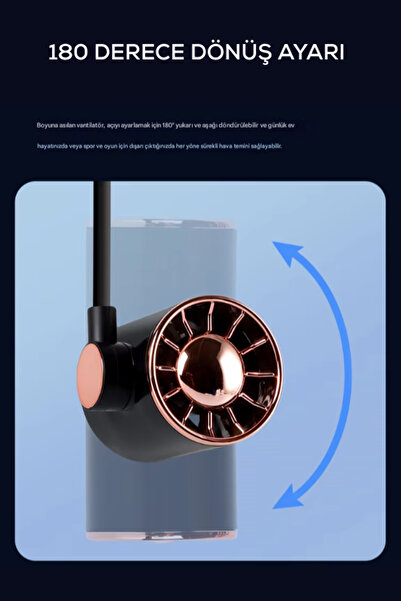 Maybax Masaüstü ve Boyun Askılı Giyilebilir Taşınabilir Boyunluk Fan Boyunluk Vantilatör Boyunluk Soğutucu