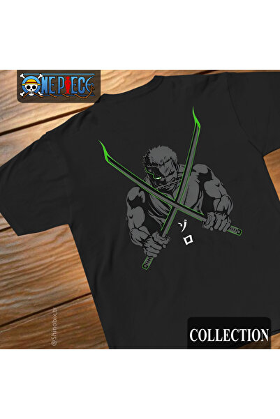 SHINOBIX One Piece Anime Roronoa Zoro Midori No Oni Oversize Printed T-Shirt
