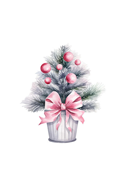 INOVATIX Set de 8 autocolante argintii cu ghiveci de Crăciun, INOVATIX®. 6 cm