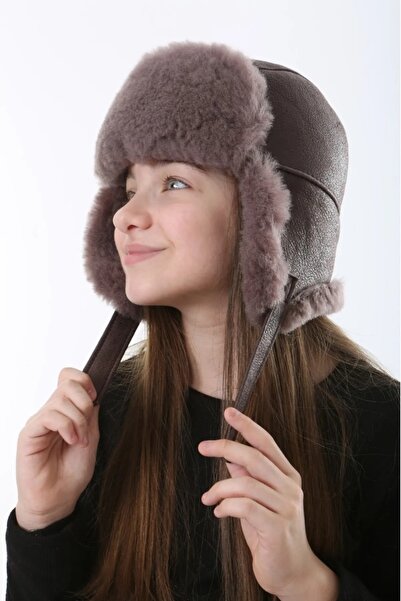 EratLeather قبعة شتوية من الجلد الطبيعي فروي Ushanka Pilot للجنسين