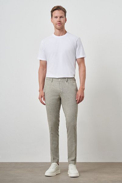 Morven Men's Green Trend Full Elastic Slim Fit Trousers
